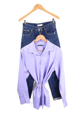 חולצה בלילך מטאלי בסטייל גברי - XL